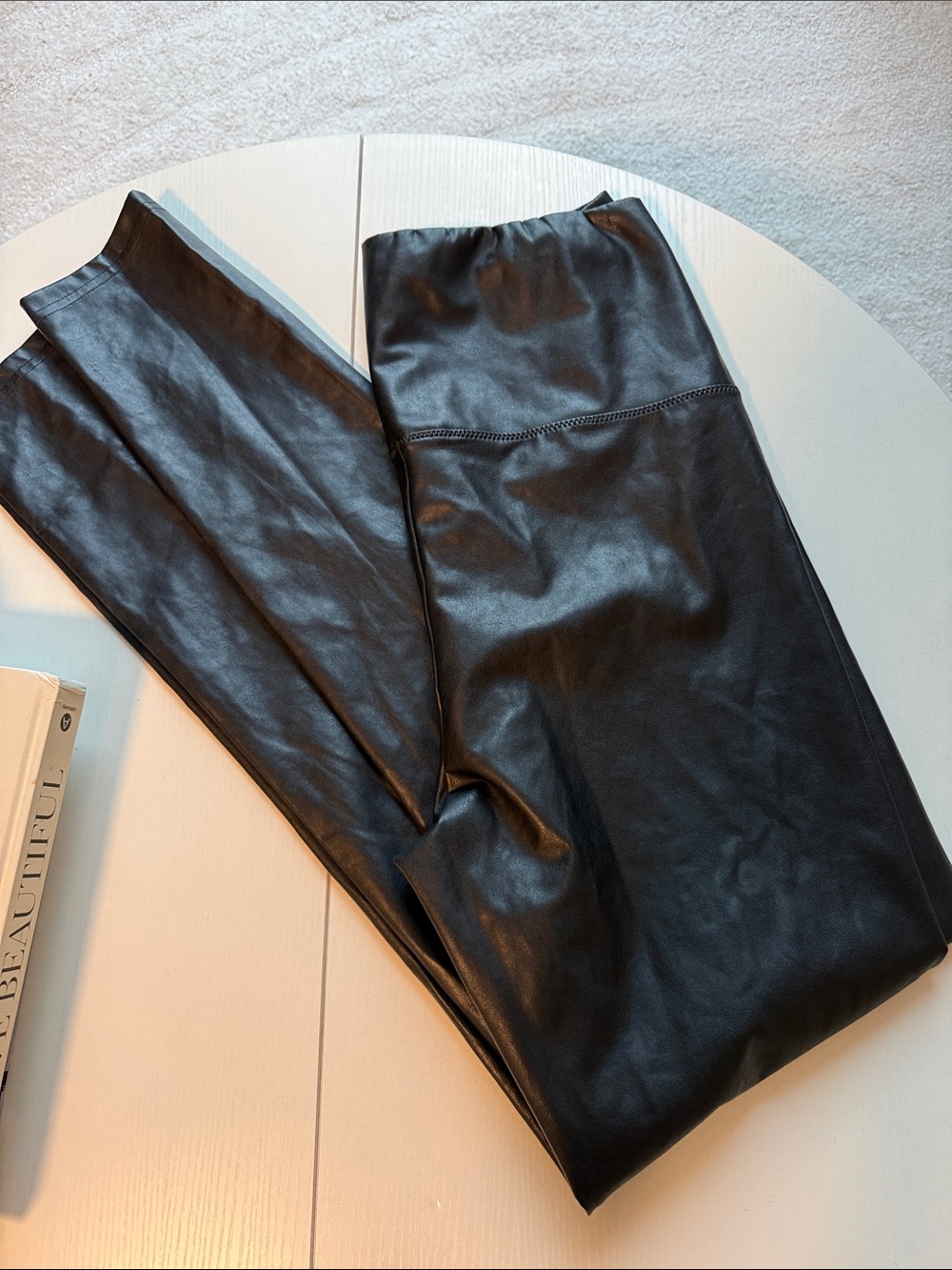 Aritzia Black Faux Leather Pants - Smooth High-Rise